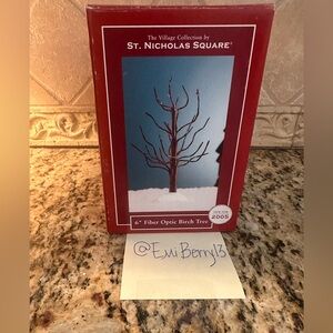 St. Nicholas Square Fiber Optic Birch Tree – Lighted Holiday Decor